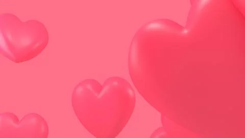 3D Hearts Background Stock Illustration