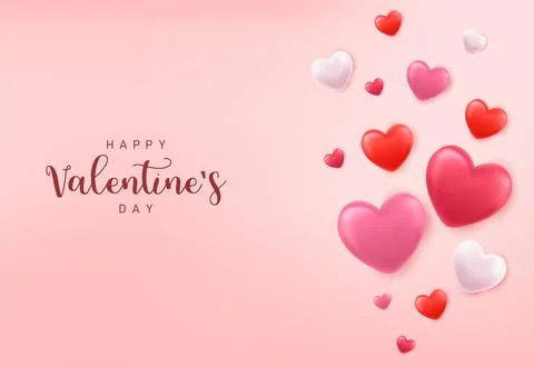 3d hearts background Stock Illustration