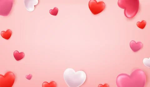 3d hearts background Ilustração Stock