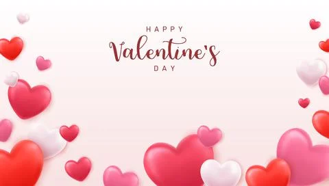 3d hearts background Stock Illustration