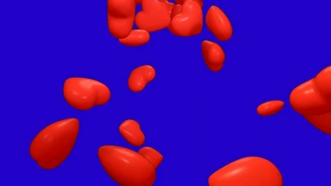 3d Hearts Falling animation effects on chroma key stock video footage Stock Footage 277447041