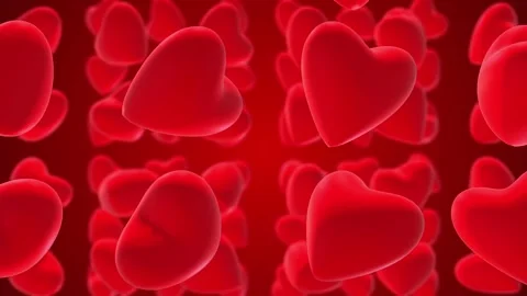 3D Hearts Falling Animation. Heart Rain Background. Romantic Background. 4K Stock Footage 280257265
