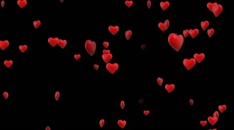 3D Hearts Falling Stock Footage 58274329