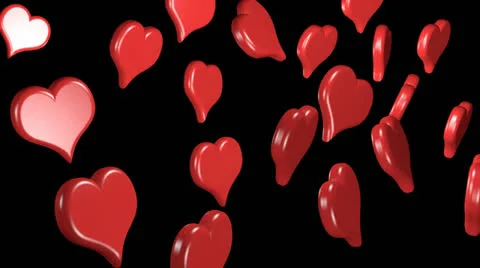 3D hearts fly (alpha chanel) Stock Footage 25117268
