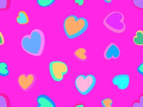 3d hearts seamless pattern. Happy Valentine's Day. Background with isometri.. Illustrazione stock