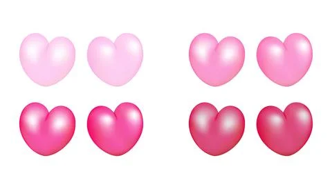 3D hearts set vector illustration design. Stock Illustration