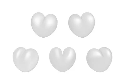 3D hearts set vector illustration design. Illustrazione stock