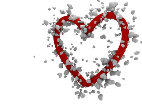 3d hearts with small one Stock Illustration