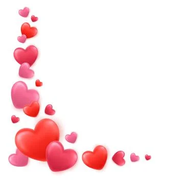 3d Hearts On white Background Stock Illustration