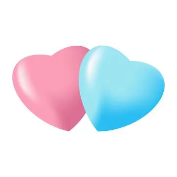 3d hearts on white background. Vector. 스톡 일러스트