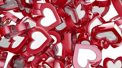 3D Hearts_background for Valentine’s day Stock Footage 50480842
