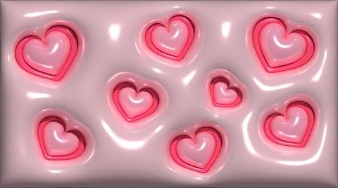 3D Heartscape: Immersive Background of Love Stock Illustration