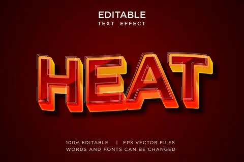 3D Heat Text Effect Editable Hot Fire Summer Typography Vector EPS Stock Illustration