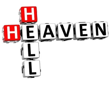 3d heaven hell crossword イラスト素材