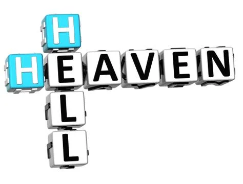 3d heaven hell crossword Stock Illustration
