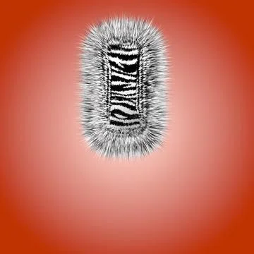 3d hebrew letter with bear fur isolated on white. Nice 3d rendering alphabet Stock Illustration