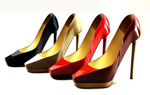 3d Heels on a white background Stock Illustration