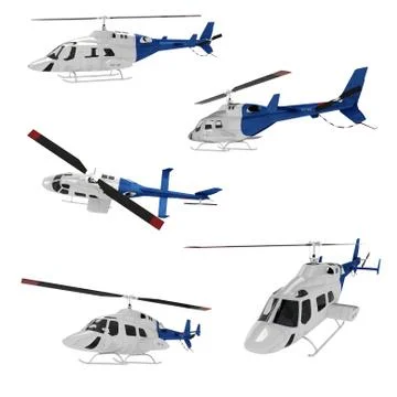 3d helicopert pack isolated on white Stock Illustration