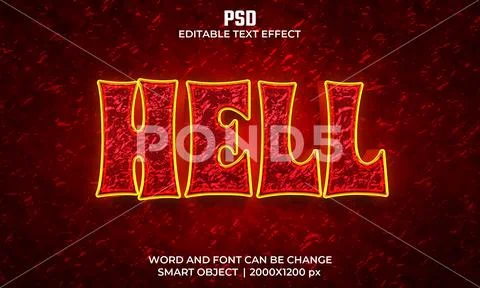 3D Hell Embers text effect - Template PSD PSD 模板