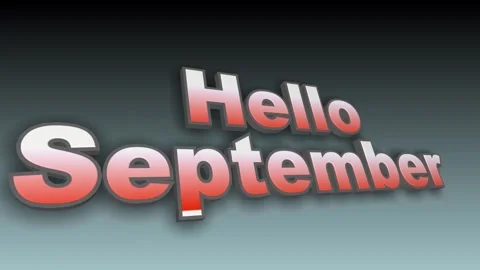 3D Hello September Text Animation on Gradient Background 库存影片 342870675