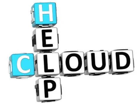 3d help cloud crossword 스톡 일러스트