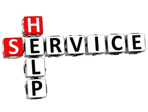 3d help service crossword Stock-Illustration