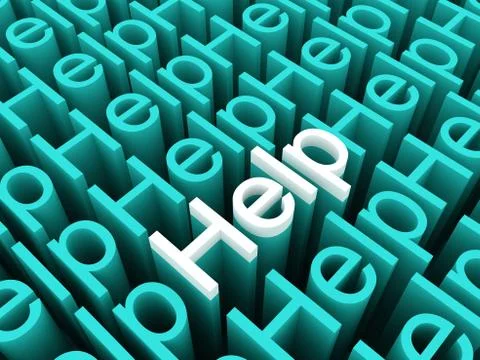 3D help texts Illustration
