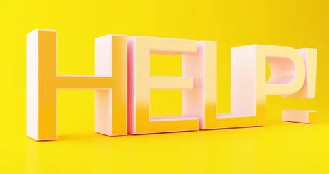 3d HELP word イラスト素材