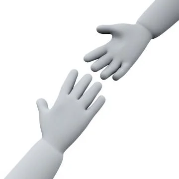 3d helping hands Stock Illustration