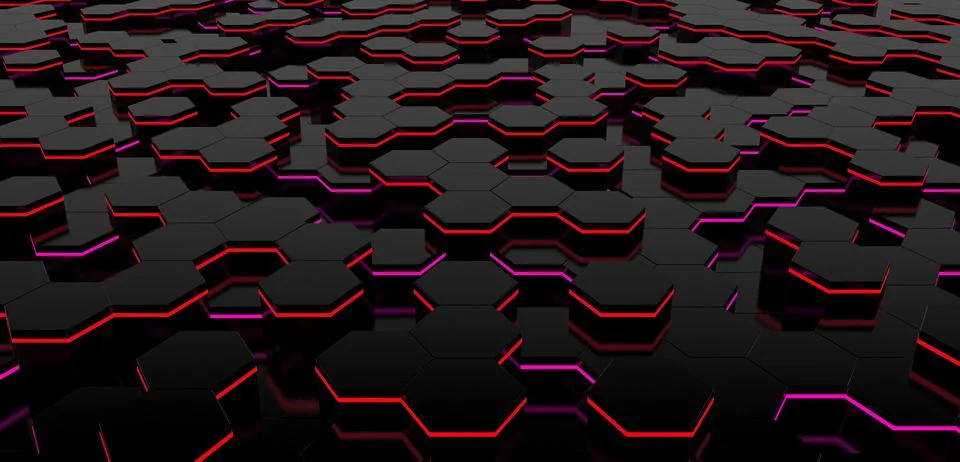 3d hexagon abstract background. Colored grid honeycomb texture digital 스톡 일러스트
