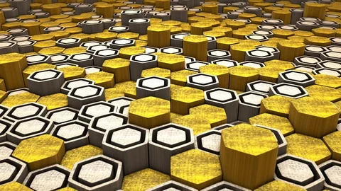 3D Hexagon abstract geometric random waving motion background Stock Footage 120063989