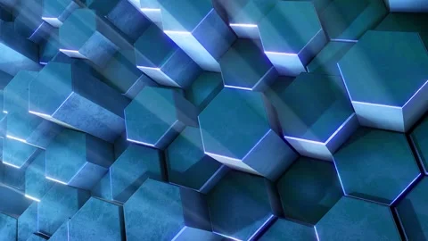3D Hexagon Background Stock Footage 262626176