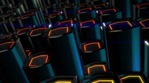 3D Hexagon Cube Abstract Black Background 4K Stock Footage 55049639