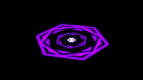 3D Hexagon Geometric Patterns Spinning Purple Animation Loop Stock Footage 339094887