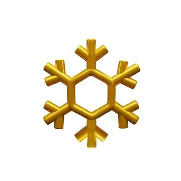 3d hexagon gold snowflake Stock Illustration