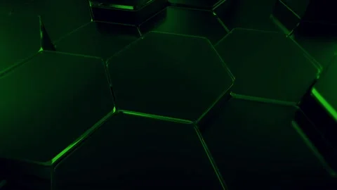 3D Hexagon Green Background Loop Close-up 3D animation Stock-Footage 207478916