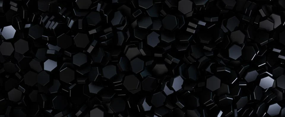 3D Hexagonal Black  background Stock Illustration
