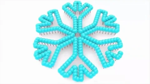 3D Hexagonal Fractal Pattern with Blue Glossy Spheres Clean Background Stock Footage 332763491