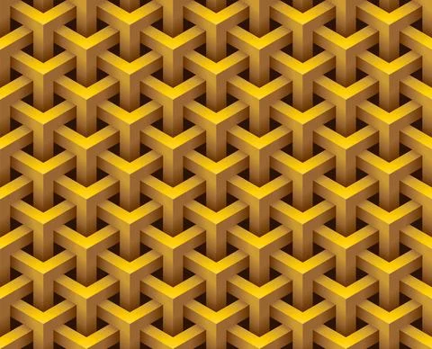 3D hexagonal geometry model texture, Overlapped Geometric Shape Seamless Pattern Illustrazione stock