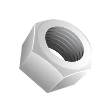 3D Hexagonal Metal Nut Graphic Design Object Stock Illustration