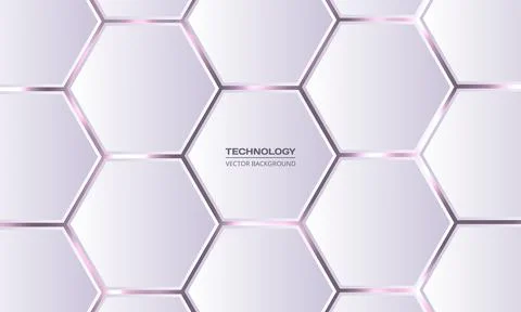 3d hexagonal technology abstract white background. イラスト素材