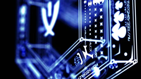 3D HEXAGONS CONNECTION HOLOGRAM. ALPHA MATTE. Stock Footage 41632305