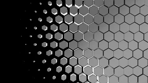 3D Hexagons Grid Transition MATTE 4K Stock Footage 278611353
