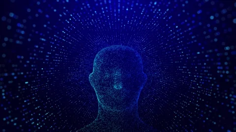 3D Hi-tech digital technology futuristic science blue background, cyber security Stock Footage 295176766