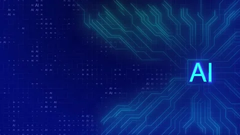 3D Hi-tech digital technology futuristic science blue background, cyber security Stock Footage 295180906