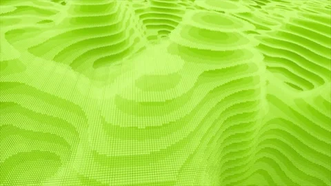 3d hi-tech Lime green circular dots topography futuristic background Video stock 296617216