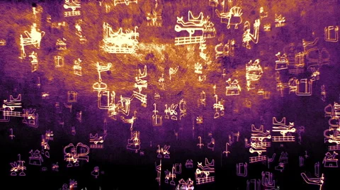 3D Hieroglyphs 19 Stock Footage