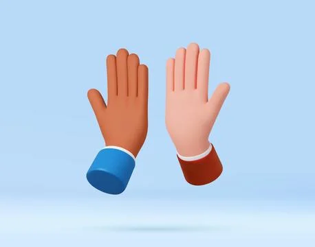 3d High five hand gesture. 스톡 일러스트