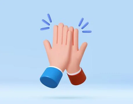 3d High five hand gesture. Stock Illustration