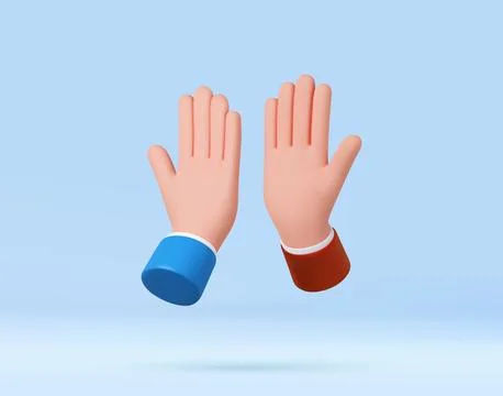 3d High five hand gesture. Stock Illustration